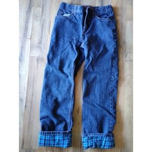 Land's End Gingham Lined Insulated Jeans